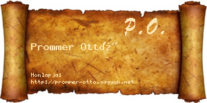 Prommer Ottó névjegykártya